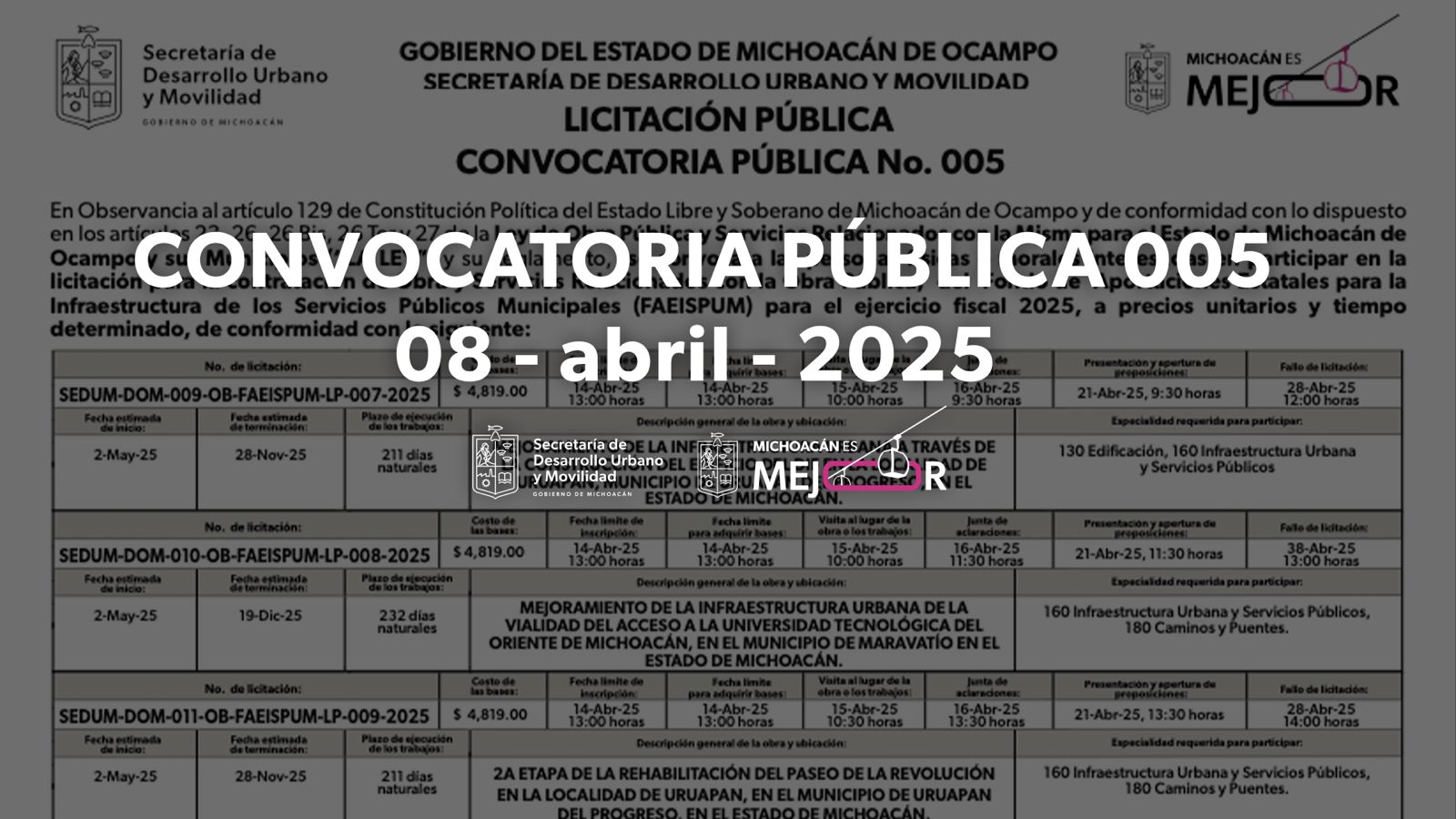 convocatorias